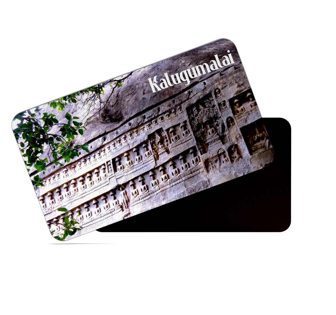 dhcrafts Multicolor Tamil Nadu Kalugumalai Design Rectangular Rubber Matte Finish Fridge Magnet / Magnetic Card Pack of 1 (8.6cm x 5.4cm)